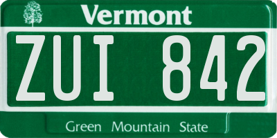 VT license plate ZUI842