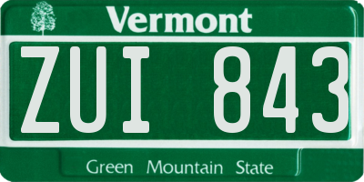VT license plate ZUI843