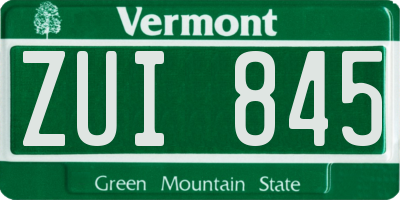 VT license plate ZUI845