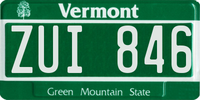 VT license plate ZUI846