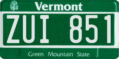 VT license plate ZUI851