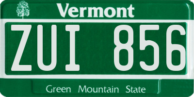 VT license plate ZUI856
