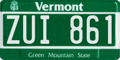 VT license plate ZUI861
