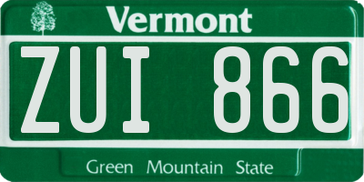 VT license plate ZUI866