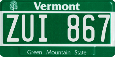 VT license plate ZUI867