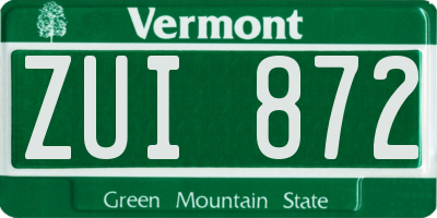 VT license plate ZUI872