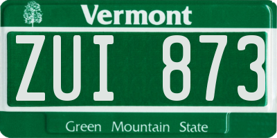 VT license plate ZUI873