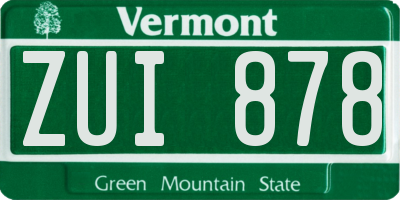VT license plate ZUI878