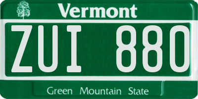 VT license plate ZUI880