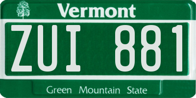 VT license plate ZUI881