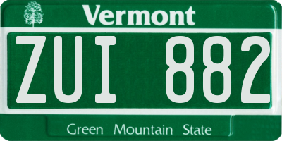 VT license plate ZUI882