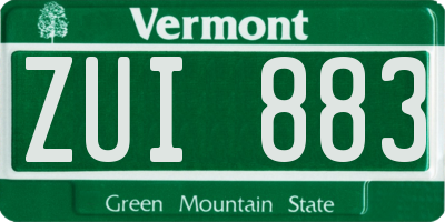 VT license plate ZUI883