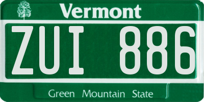 VT license plate ZUI886