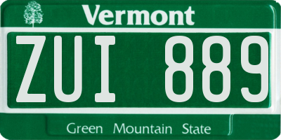 VT license plate ZUI889