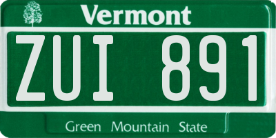 VT license plate ZUI891