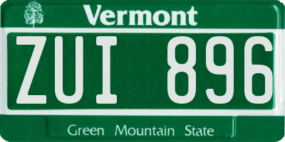 VT license plate ZUI896