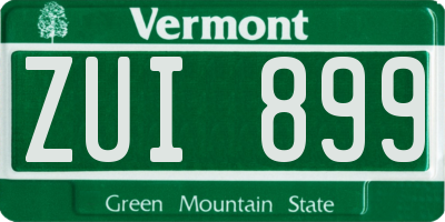 VT license plate ZUI899
