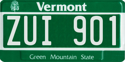VT license plate ZUI901