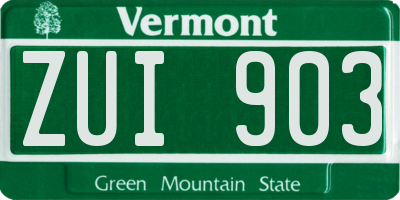 VT license plate ZUI903