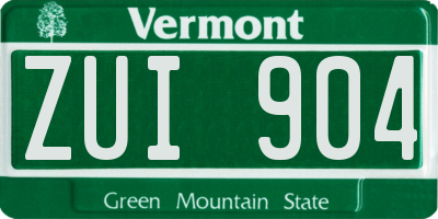 VT license plate ZUI904