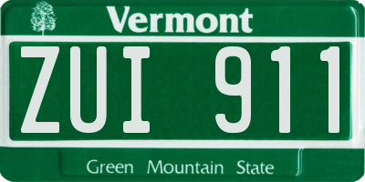 VT license plate ZUI911
