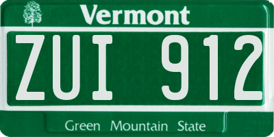 VT license plate ZUI912