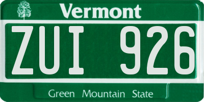 VT license plate ZUI926