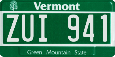 VT license plate ZUI941