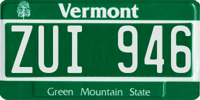 VT license plate ZUI946