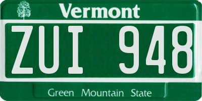 VT license plate ZUI948