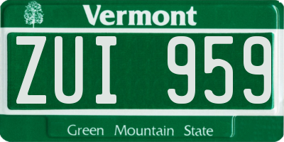 VT license plate ZUI959