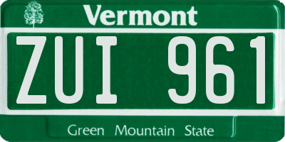 VT license plate ZUI961