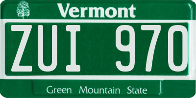 VT license plate ZUI970