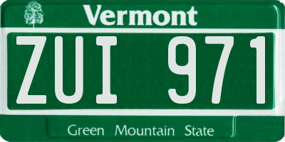 VT license plate ZUI971