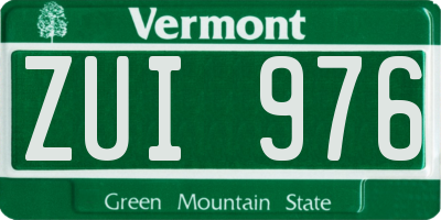 VT license plate ZUI976