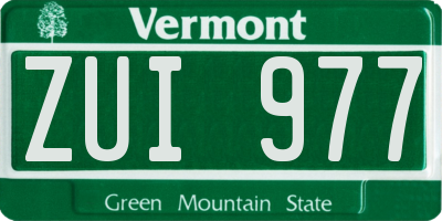 VT license plate ZUI977