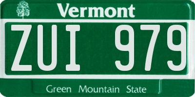 VT license plate ZUI979