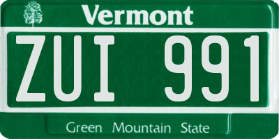 VT license plate ZUI991