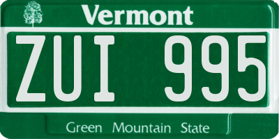 VT license plate ZUI995