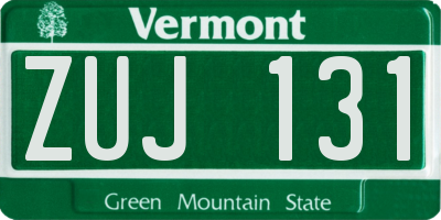 VT license plate ZUJ131