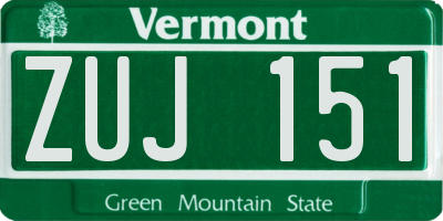 VT license plate ZUJ151