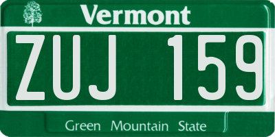VT license plate ZUJ159