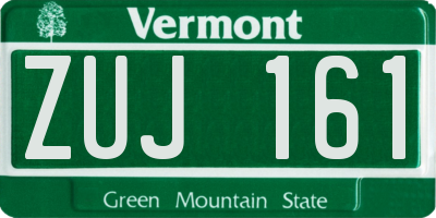 VT license plate ZUJ161