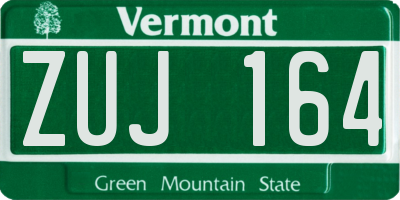 VT license plate ZUJ164