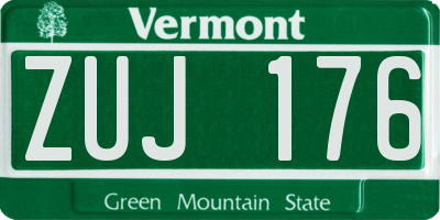 VT license plate ZUJ176