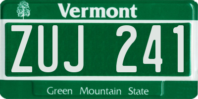 VT license plate ZUJ241