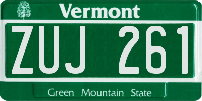 VT license plate ZUJ261