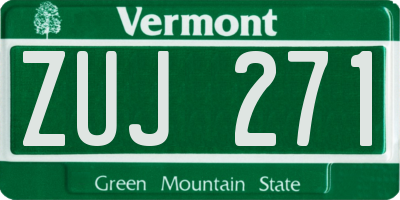 VT license plate ZUJ271