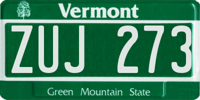 VT license plate ZUJ273