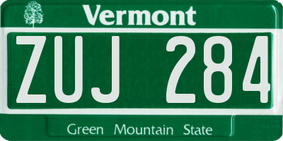 VT license plate ZUJ284